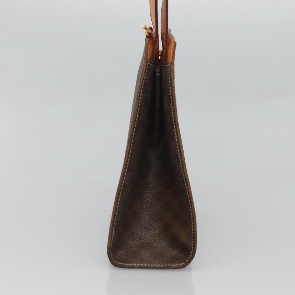 CELINE Macadam Canvas Hand Bag PVC Leather 2way Brown Gold Auth MX358 - Picture 3 of 16